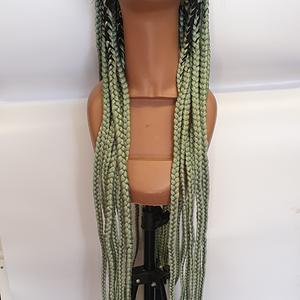 Braided Wig Greenish Hair Synthetic Hair 56inches